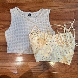 SHEIN Gray Ruched Crop Top